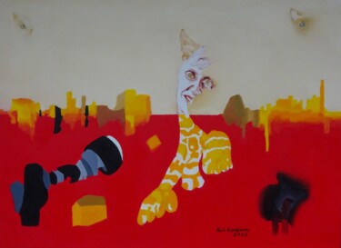 Peinture intitulée ""CAT WOMAN"" par Rui Carreira, Œuvre d'art originale, Huile