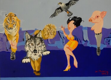Pintura titulada ""A ILHA DE CIRCE"" por Rui Carreira, Obra de arte original, Oleo