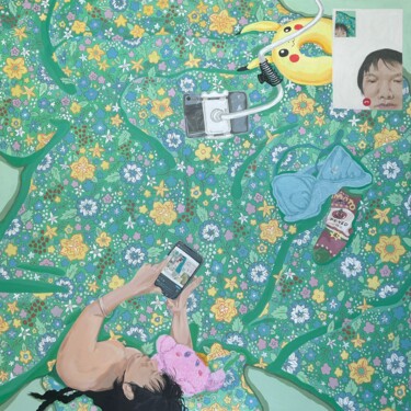 Painting titled "at home" by Ruimin Ma, Original Artwork, Acrylic