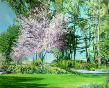 Pintura intitulada "Arbre fleuri dan pa…" por Ruisegord, Obras de arte originais, Acrílico