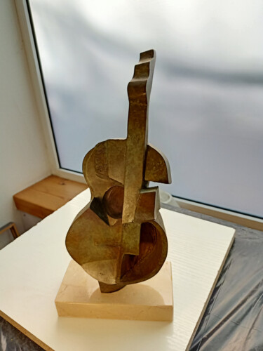 Γλυπτική με τίτλο "Guitarra" από Ruiz De Azúa Juan Carlos, Αυθεντικά έργα τέχνης, Μπρούντζος