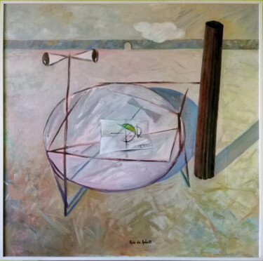 Painting titled "Elementos para un p…" by Ruiz De Azúa Juan Carlos, Original Artwork, Oil Mounted on Wood Stretcher frame