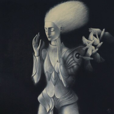 Картина под названием "What Is Inside Of Me" - Svetlana Rumak, Подлинное произведение искусства, Акрил
