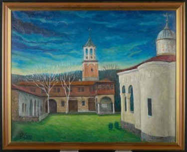 Peinture intitulée "Monastère de Plakovo" par Rumen Iovov, Œuvre d'art originale