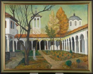 Peinture intitulée "Monastère de Merdan…" par Rumen Iovov, Œuvre d'art originale