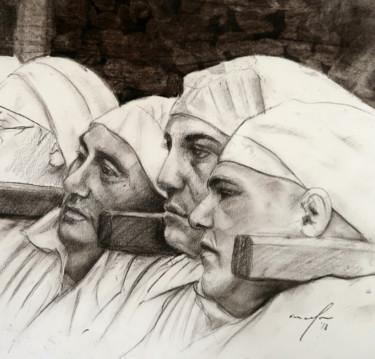 Рисунок под названием "ir-reffiegha 18.50" - Rupert Cefai, Подлинное произведение искусства, Древесный уголь