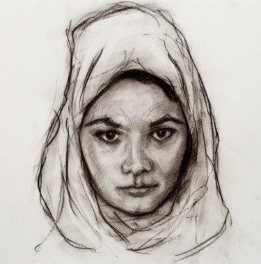 Dessin intitulée "Study portrait of D…" par Rupert Cefai, Œuvre d'art originale, Fusain