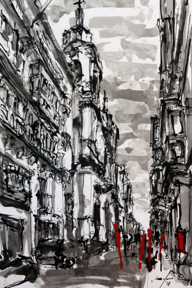 제목이 "San Pawl, Valletta"인 그림 Rupert Cefai로, 원작, 잉크