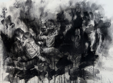 Рисунок под названием "Lords of the fight…" - Rupert Cefai, Подлинное произведение искусства, Древесный уголь