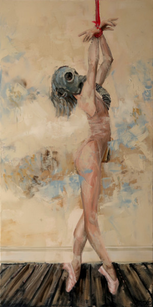 Malerei mit dem Titel "tied to the rhythm" von Rupert Cefai, Original-Kunstwerk, Öl