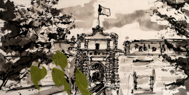 mdina gate 21.107 Disegno intitolato "mdina gate 21.107" da Rupert Cefai, Opera d'arte originale, Inchiostro
