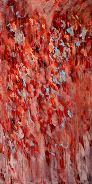 Painting titled "the red strokes of…" by Rupert Cefai, Original Artwork, Oil