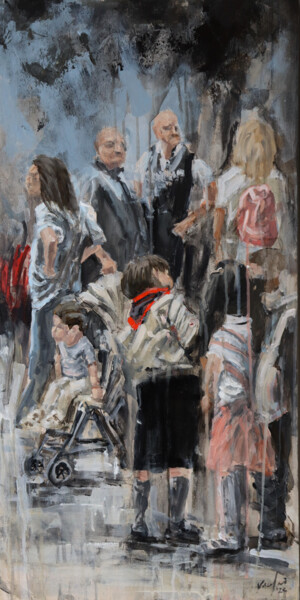 Painting titled "the scout 24.045" by Rupert Cefai, Original Artwork, Acrylic Mounted on Wood Panel