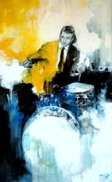 Malerei mit dem Titel "Eric - A musician a…" von Rupert Cefai, Original-Kunstwerk, Acryl