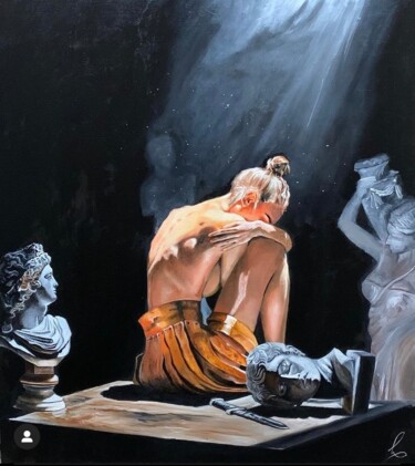 Pittura intitolato "A look through my e…" da Ruslan Arefev, Opera d'arte originale, Olio