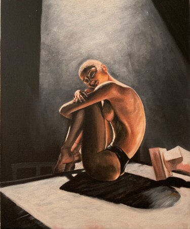 Картина под названием "Темнота" - Руслан Арефьев, Подлинное произведение искусства, Масло