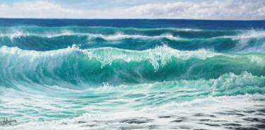 Schilderij getiteld "Ocean, wonderful oc…" door Ruslan Bielian, Origineel Kunstwerk, Olie