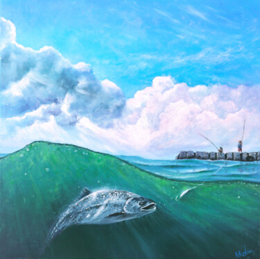 绘画 标题为“Fishing” 由Ruslan Bielian, 原创艺术品, 油