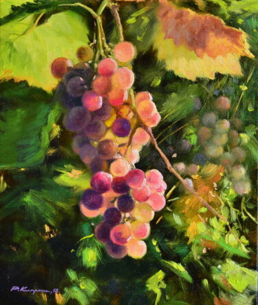 Картина под названием "Гроздь винограда" - Ruslan Kiprych, Подлинное произведение искусства, Масло