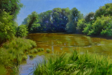 Peinture intitulée "Старый пруд" par Ruslan Kiprych, Œuvre d'art originale, Huile