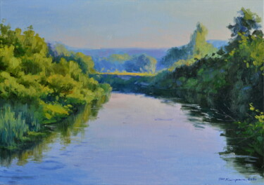 Картина под названием "Вечер у реки" - Ruslan Kiprych, Подлинное произведение искусства, Масло