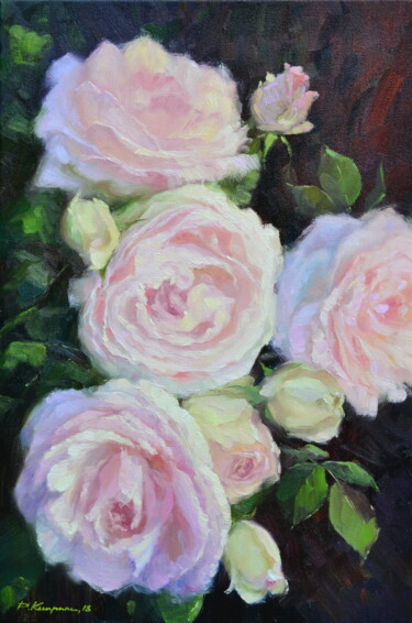 Картина под названием "Розы" - Ruslan Kiprych, Подлинное произведение искусства, Масло