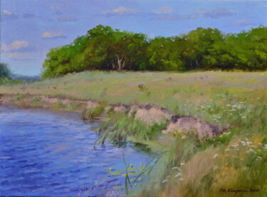 Картина под названием "На крутом берегу. Э…" - Ruslan Kiprych, Подлинное произведение искусства, Масло