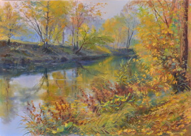 Картина под названием "Прогулка октябрем" - Ruslan Kiprych, Подлинное произведение искусства, Масло