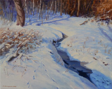 Peinture intitulée "Зимний полдень" par Ruslan Kiprych, Œuvre d'art originale, Huile