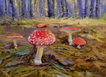 Peinture intitulée "Истории леса" par Ruslan Kiprych, Œuvre d'art originale, Huile