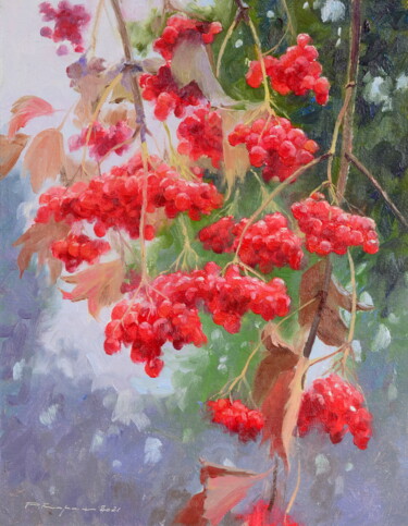 Peinture intitulée "Осенняя ягода" par Ruslan Kiprych, Œuvre d'art originale, Huile