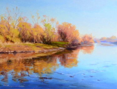 Картина под названием "Весенние воды" - Ruslan Kiprych, Подлинное произведение искусства, Масло