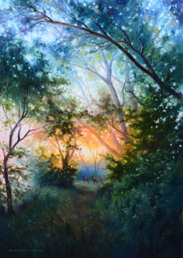 Картина под названием "Волшебный рассвет" - Ruslan Kiprych, Подлинное произведение искусства, Масло