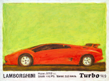 Painting titled "Turbo 149" by Ruslan Kolomiyets, Original Artwork, Oil Mounted on Wood Stretcher frame