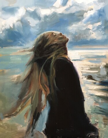 Peinture intitulée "Sea air" par Ruslan Nikankin, Œuvre d'art originale, Huile Monté sur Carton