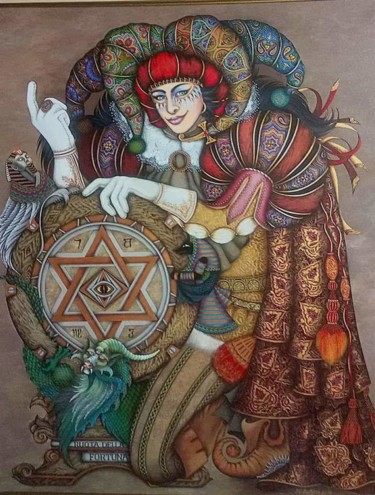 Картина под названием "Колесо фортуны" - Наталья Витязь, Подлинное произведение искусства, Акварель