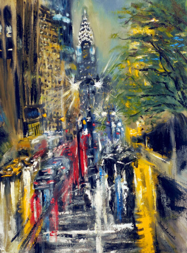Картина под названием "New York City Chrys…" - Ruslana Levandovska, Подлинное произведение искусства, Масло Установлен на Де…