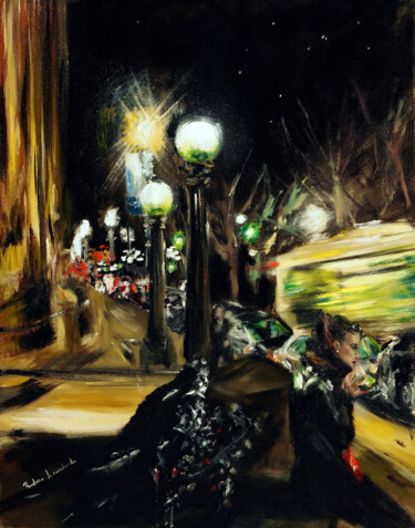 Картина под названием "The Moving City of…" - Ruslana Levandovska, Подлинное произведение искусства, Масло Установлен на Дер…