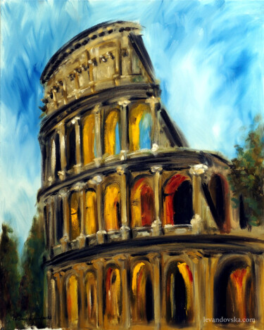 Peinture intitulée "Colosseum" par Ruslana Levandovska, Œuvre d'art originale, Huile Monté sur Châssis en bois