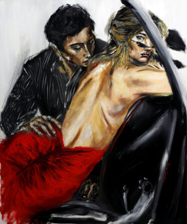 Pittura intitolato "When you fall in lo…" da Ruslana Levandovska, Opera d'arte originale, Olio Montato su Telaio per barella…