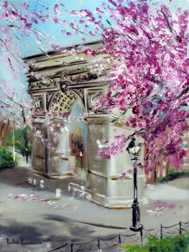 Ζωγραφική με τίτλο "Cherry Blossoms at…" από Ruslana Levandovska, Αυθεντικά έργα τέχνης, Λάδι Τοποθετήθηκε στο Ξύλινο φορείο…
