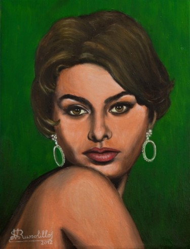 Pintura titulada "Sofia Loren - 2012" por Michele Russolillo, Obra de arte original