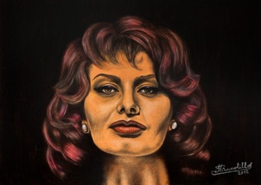 Pintura titulada "Sofia Loren 2" por Michele Russolillo, Obra de arte original