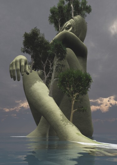 Цифровое искусство под названием "The Beach Titan" - Russell Newell, Подлинное произведение искусства, 3D моделирование