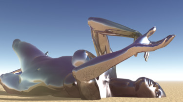 Arts numériques intitulée "Stranded Cyborg" par Russell Newell, Œuvre d'art originale, Modélisation 3D