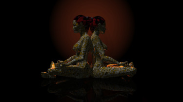 Digitale Kunst getiteld "The Sisters" door Russell Newell, Origineel Kunstwerk, 3D-modellering