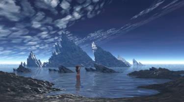 Arte digitale intitolato "Dream Swim" da Russell Newell, Opera d'arte originale, Modellazione 3D