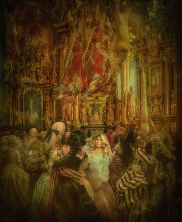 Arte digitale intitolato "Blonde at the ball.…" da Rustle Extreme, Opera d'arte originale, Collage digitale