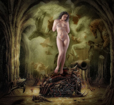 Arte digitale intitolato "Nymph." da Rustle Extreme, Opera d'arte originale, Fotomontaggio