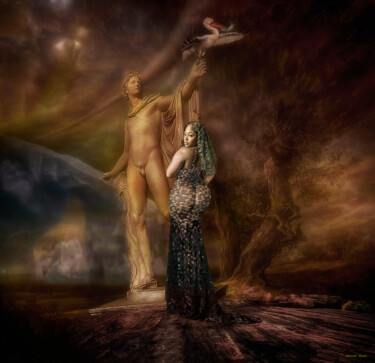 Digital Arts titled "Meeting with Apollo." by Rustle Extreme, Original Artwork, Digital Collage